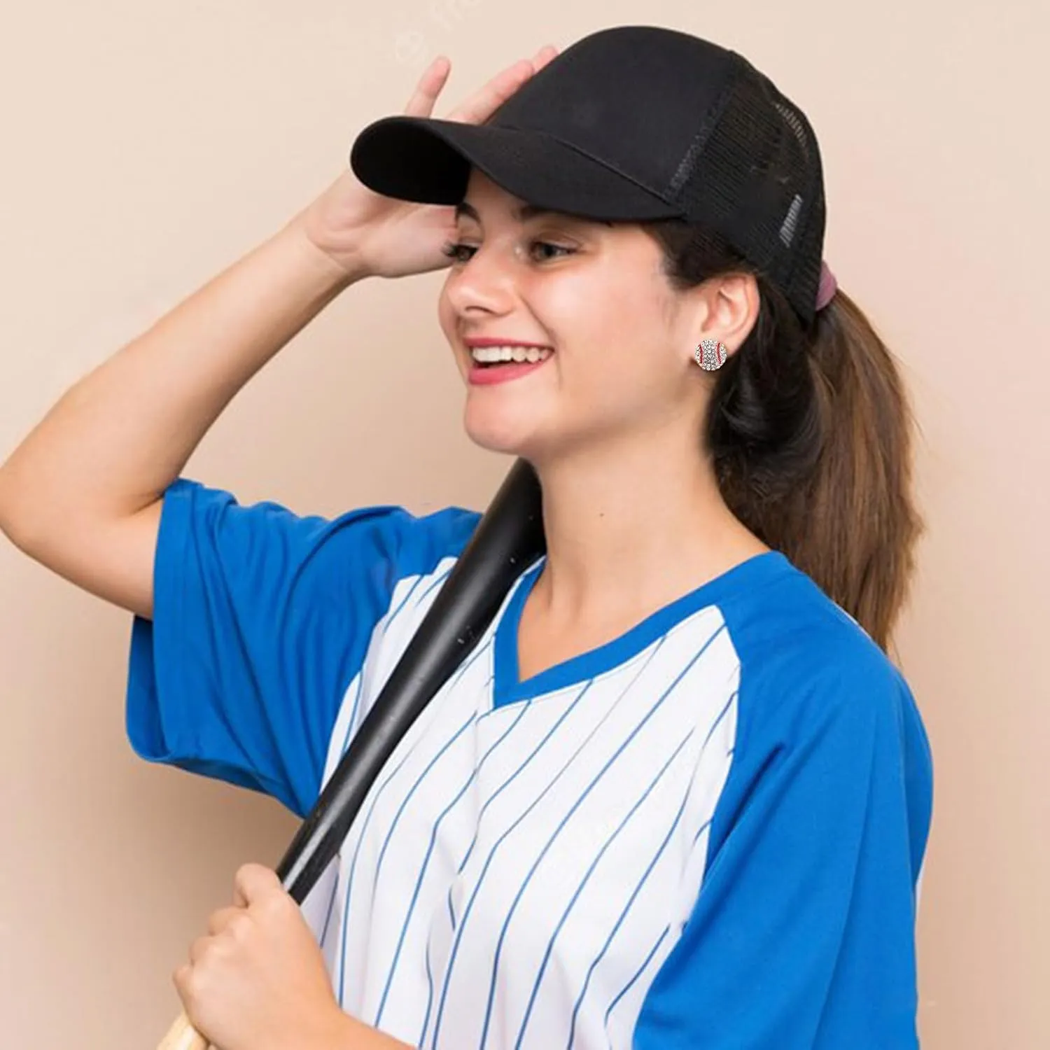 Baseball Earrings for Women Leather Softball Earrings Baseball Stud Earrings for Women Baseball Mom Earrings Baseball Jewelry for Sport Ball Fans Player Accessories