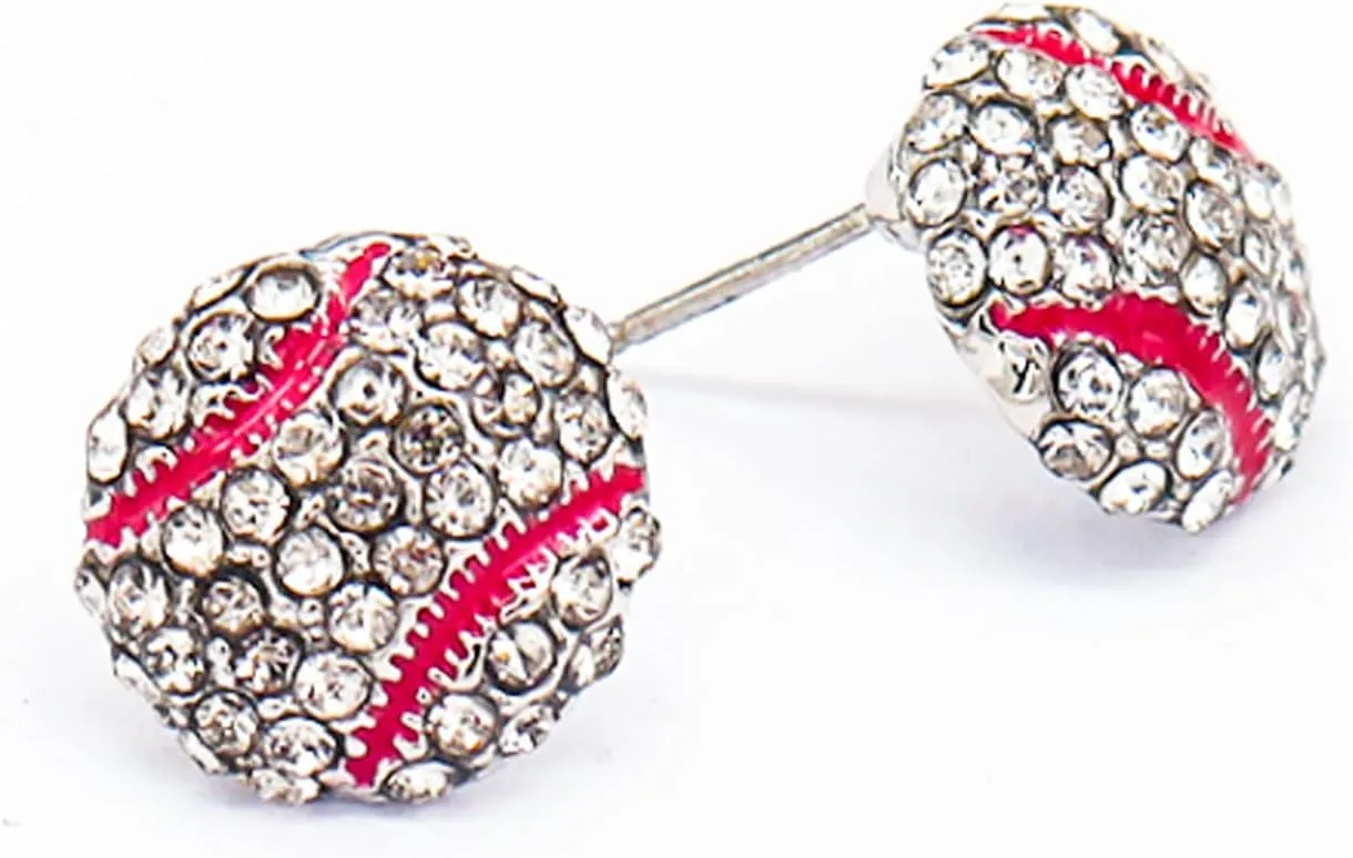 Baseball Earrings for Women Leather Softball Earrings Baseball Stud Earrings for Women Baseball Mom Earrings Baseball Jewelry for Sport Ball Fans Player Accessories