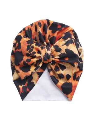 BBTDIN Cheetah Turban Headband Bow Baby Girls Leopard Hair Band Bow Baby Cheetah Headwear Bowknot BTB04 (D0-Beanies)