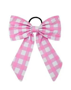 BBTDIN Pink Checkered Plaid Buffalo Plaid Hair Clip, Pink White, 7.48x8.66 inches