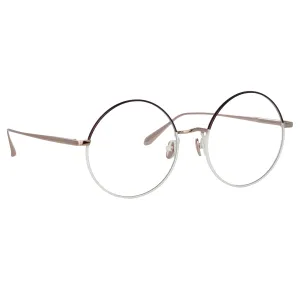 Bea Round Optical Frame in Mocha and Light Gold