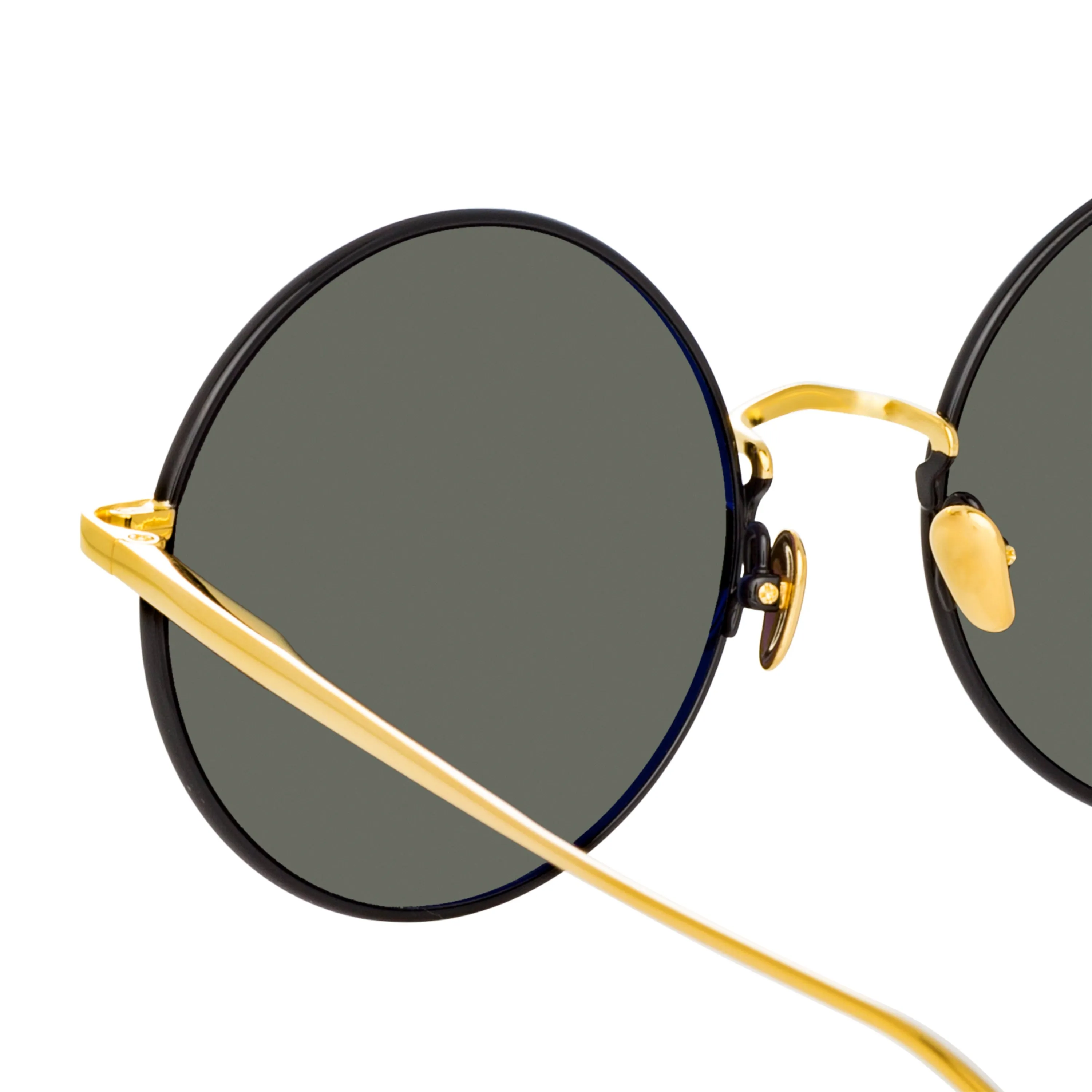 Bea Round Sunglasses in Yellow Gold