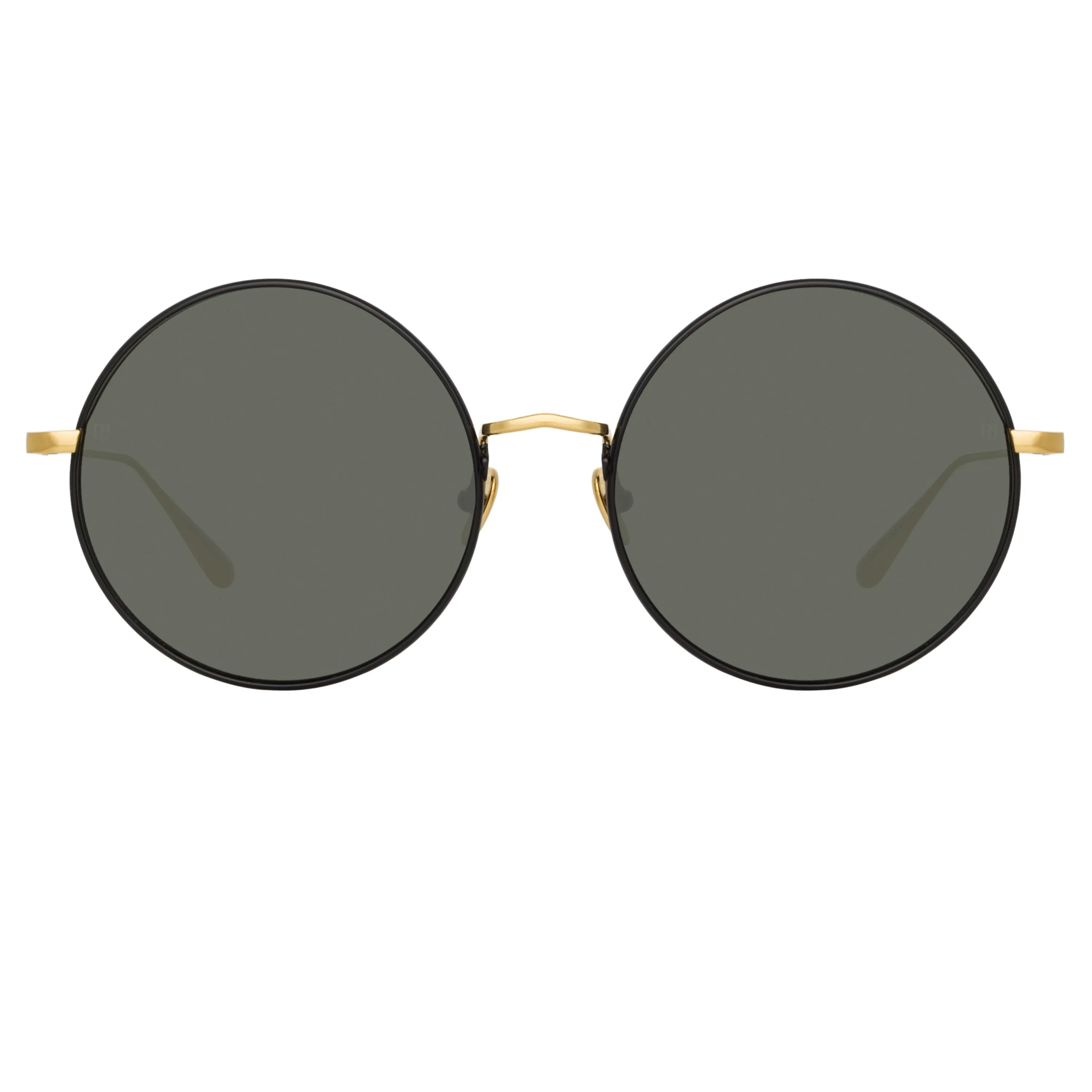 Bea Round Sunglasses in Yellow Gold