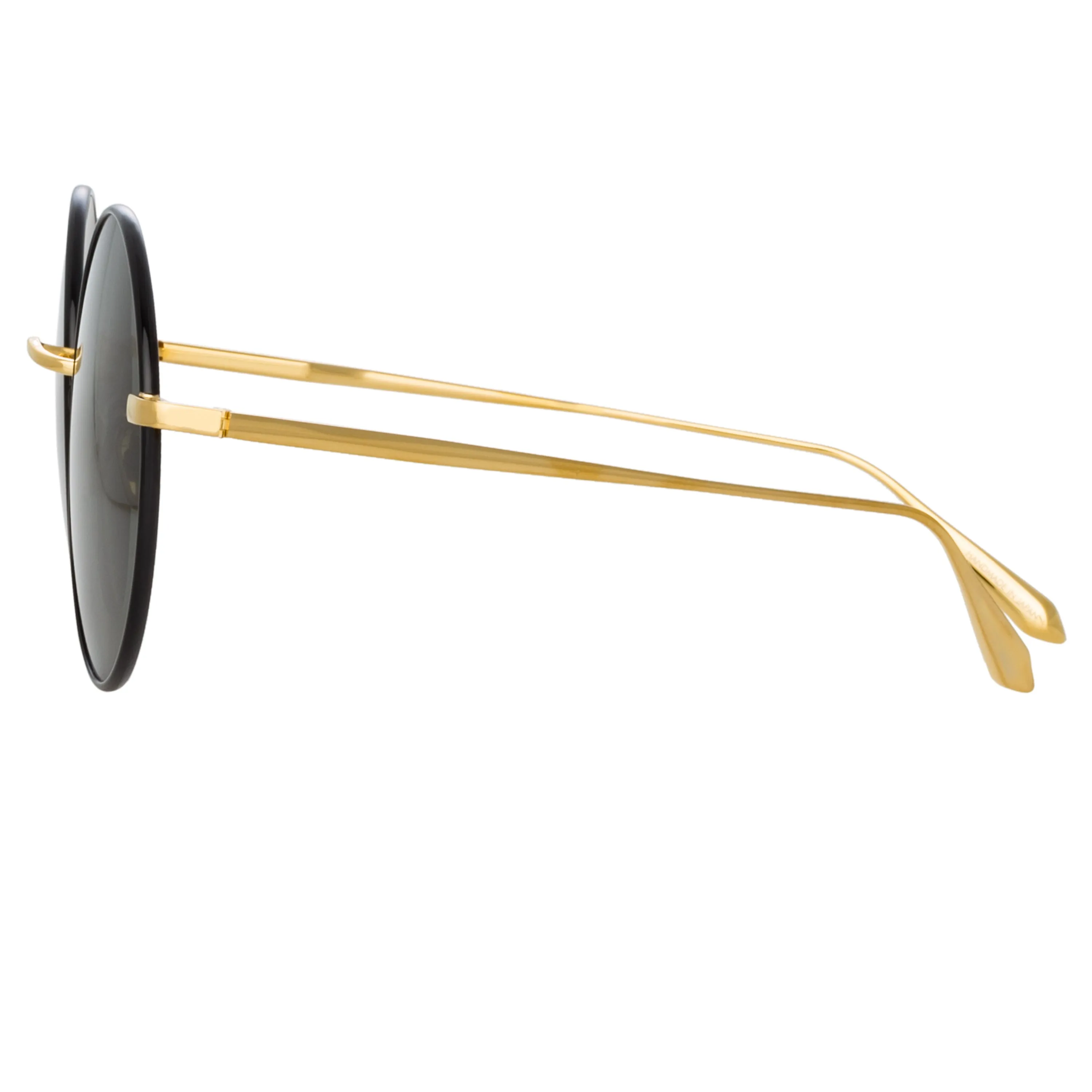 Bea Round Sunglasses in Yellow Gold