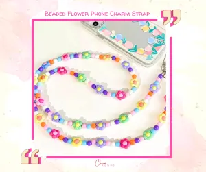 Beaded Flower Phone Charm Strap.