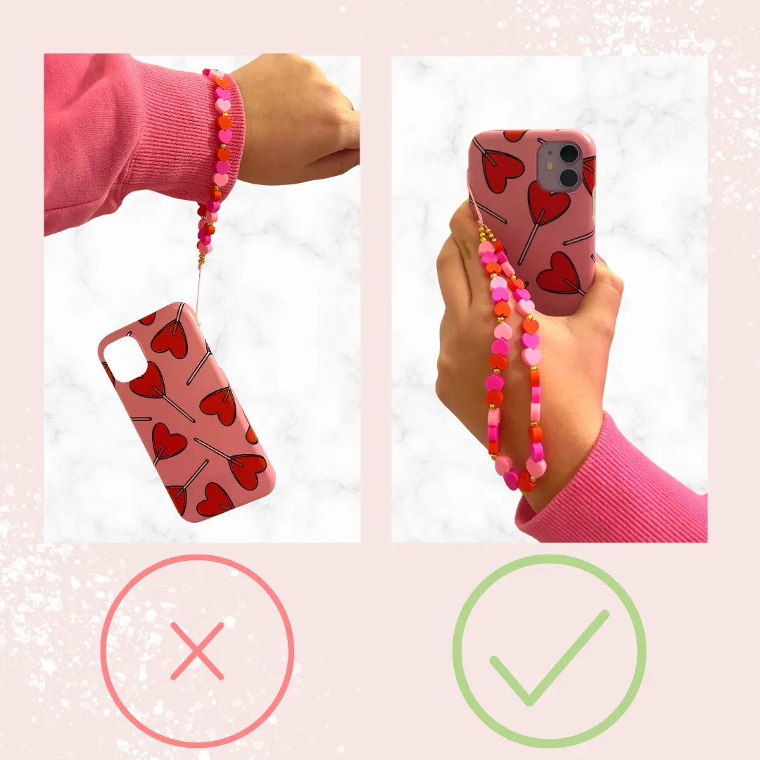 Beaded Phone Strap - Pink Vibes