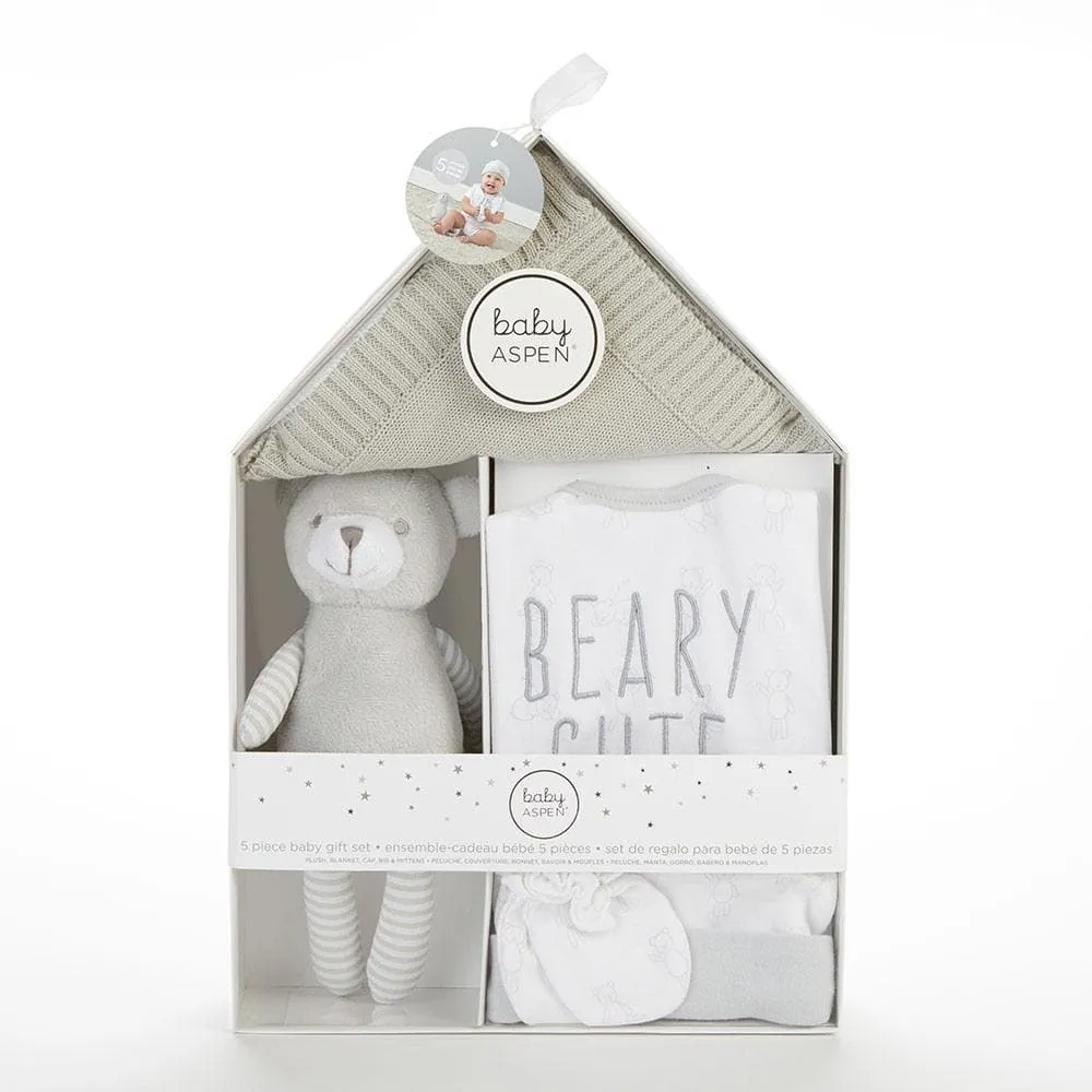 Beary Cute 5-Piece Welcome Home Gift Set (Gray)