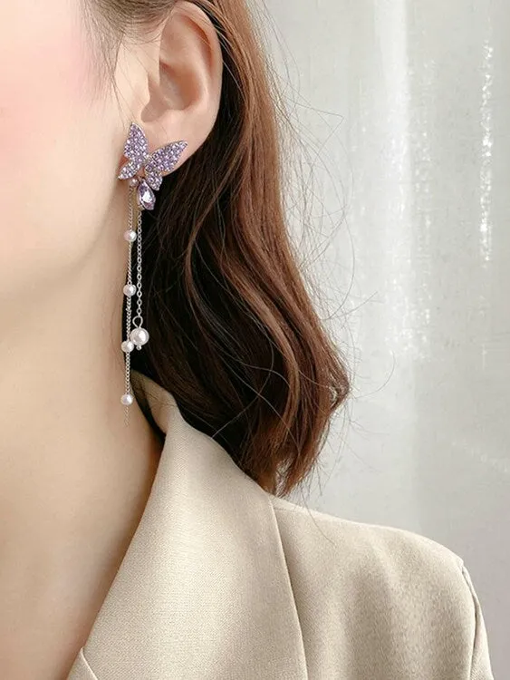 Beautiful purple -blue butterfly earing for any occasion -Jewellery for Women Girls -and Children Earrings