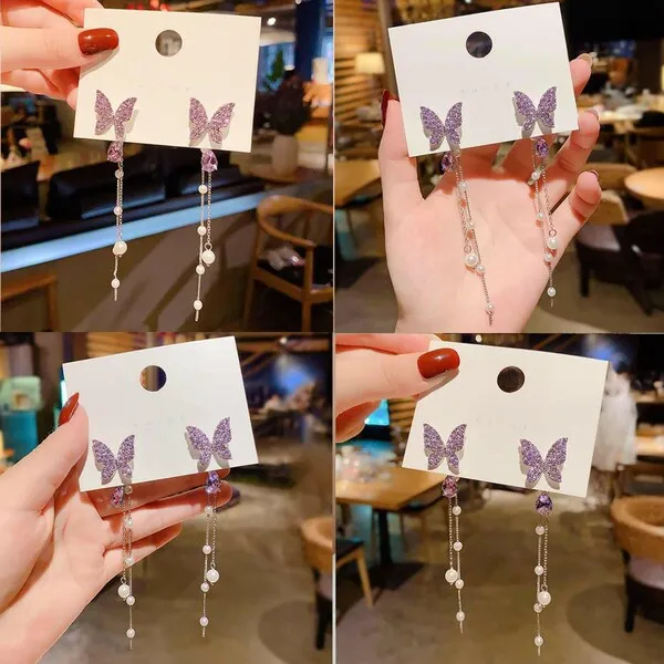 Beautiful purple -blue butterfly earing for any occasion -Jewellery for Women Girls -and Children Earrings