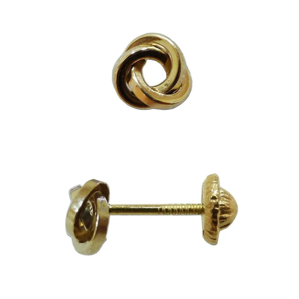 BecKids 14k Yellow Gold Love Knott Stud Earrings