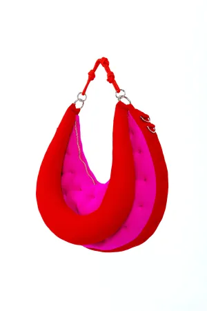Bellflower Shoulder Bag - Red and Fuchsia