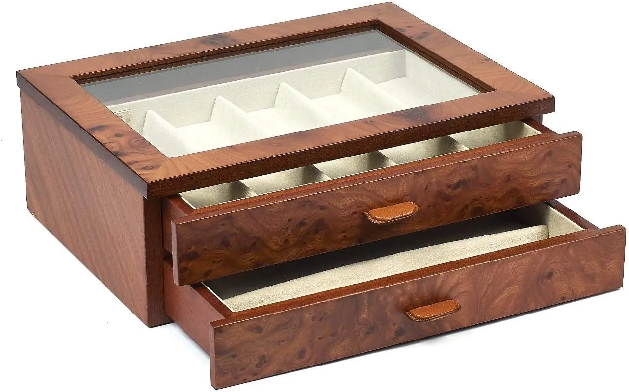 Bello Collezioni - Angelo Luxury Italian Made Briarwood Case For 9 Watches.