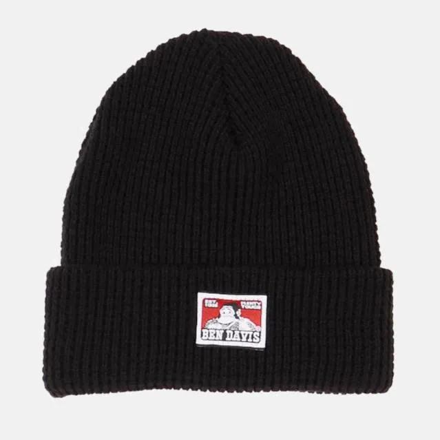 Ben Davis Waffle Knit Beanie - Black
