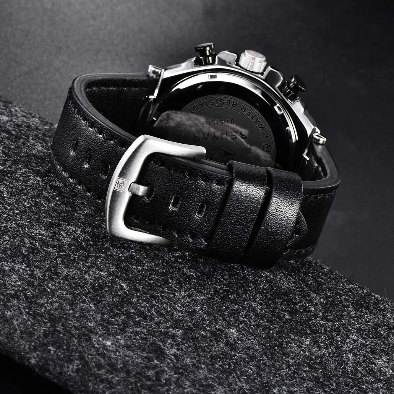 BENYAR Mens Watches Chronograph Date Waterproof Sports Watches Leather Strap Business Wrist Watches