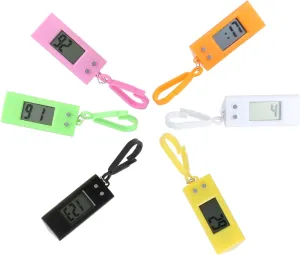 BESPORTBLE 6Pcs Hanging Digital Watch Portable Key Ring Electronic Watches with Dial Design for Easy Reading for Students and Everyday Use Random Colors