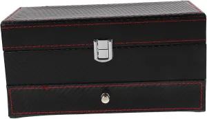BESTYASH Understated Luxury Watch Display 4 in 1 Leather Watch Box Ring Compartment for Men Women