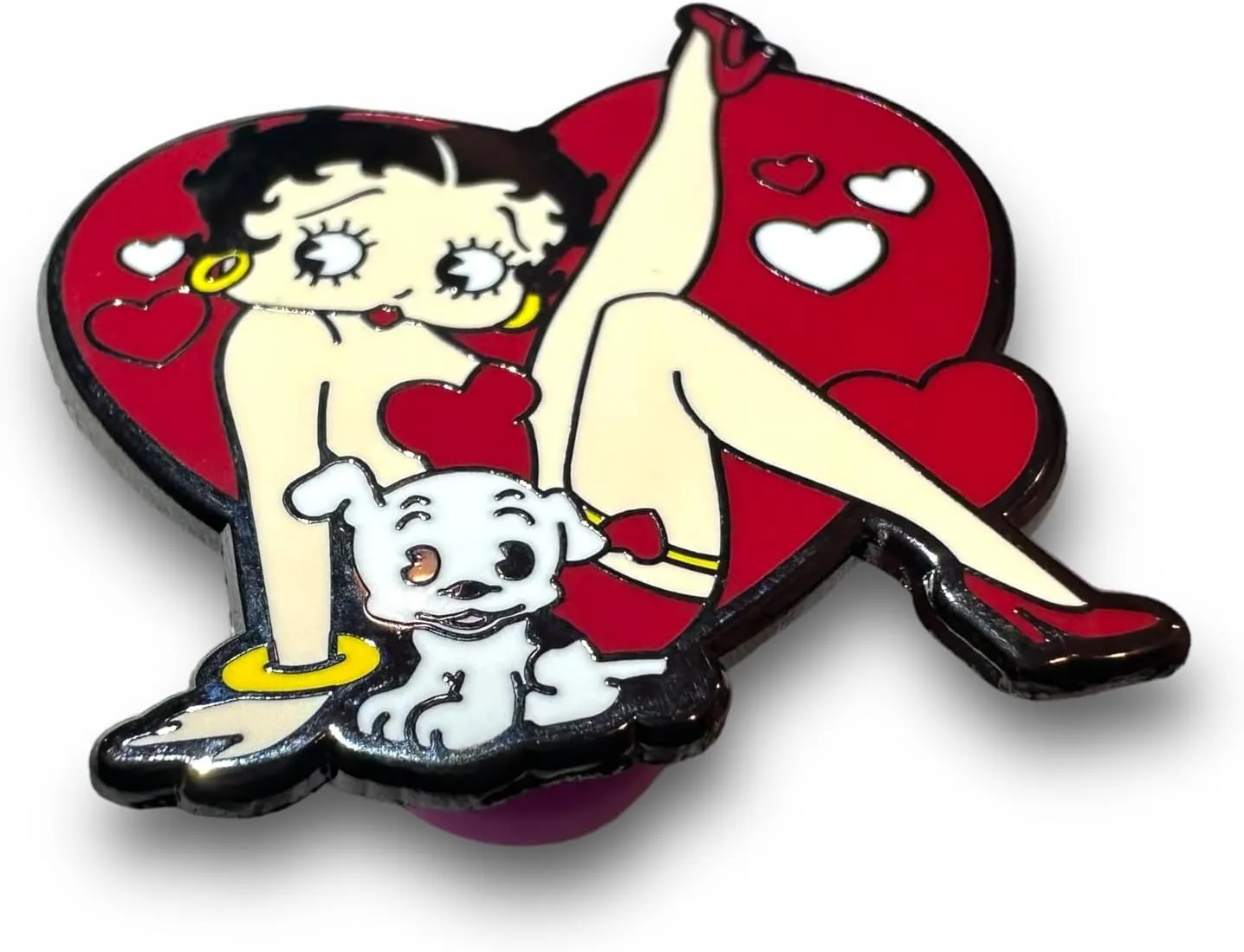 Betty 80s Cartoon Enamel Girl Power Heart Shape Lapel Pin - Saturday Morning Cartoons Cute Enamel Brooch Badge Decoration For Clothes And Bags Gift for Girls