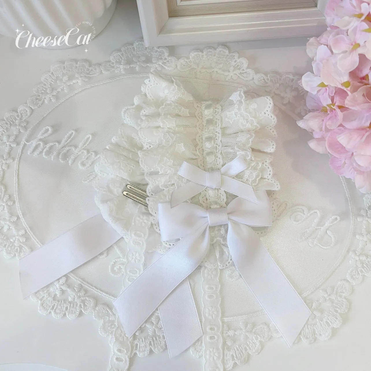 (BFM)Cheese Cat~Sweet Lolita Headband Ribbon Bow Headbands