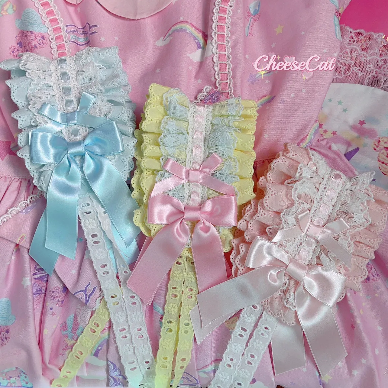(BFM)Cheese Cat~Sweet Lolita Headband Ribbon Bow Headbands