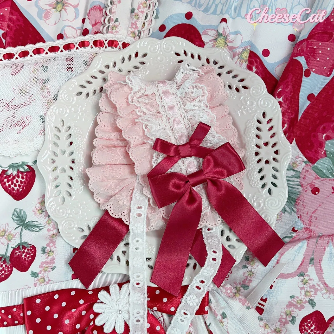 (BFM)Cheese Cat~Sweet Lolita Headband Ribbon Bow Headbands