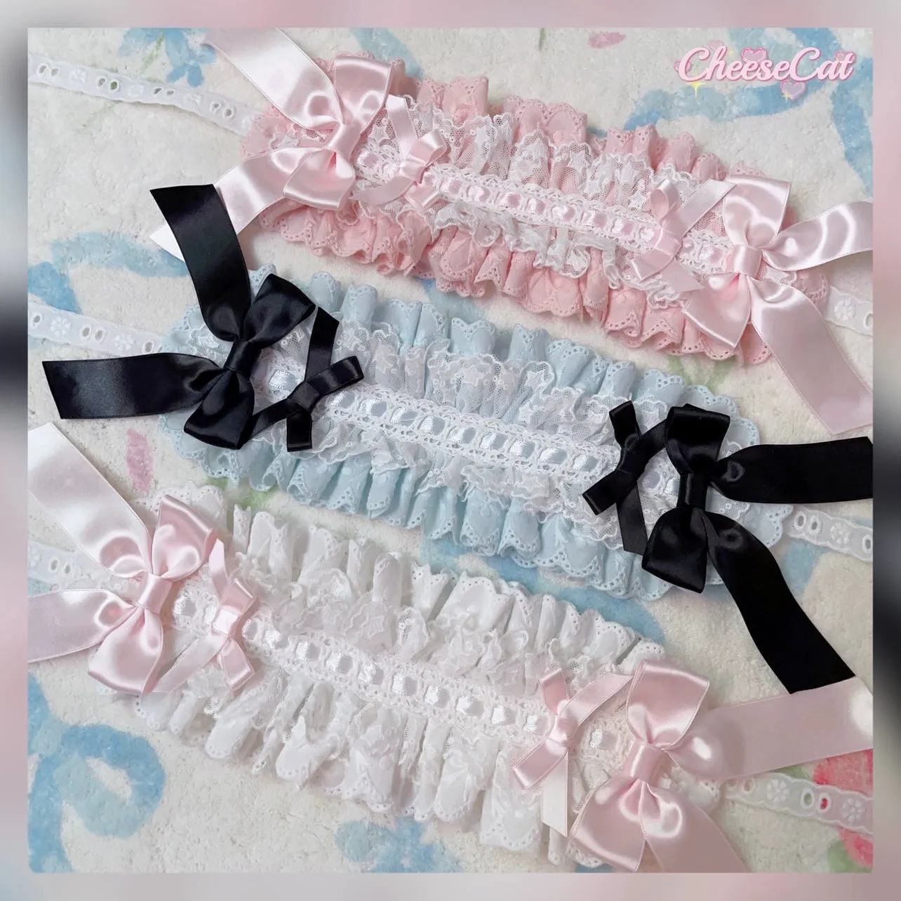 (BFM)Cheese Cat~Sweet Lolita Headband Ribbon Bow Headbands