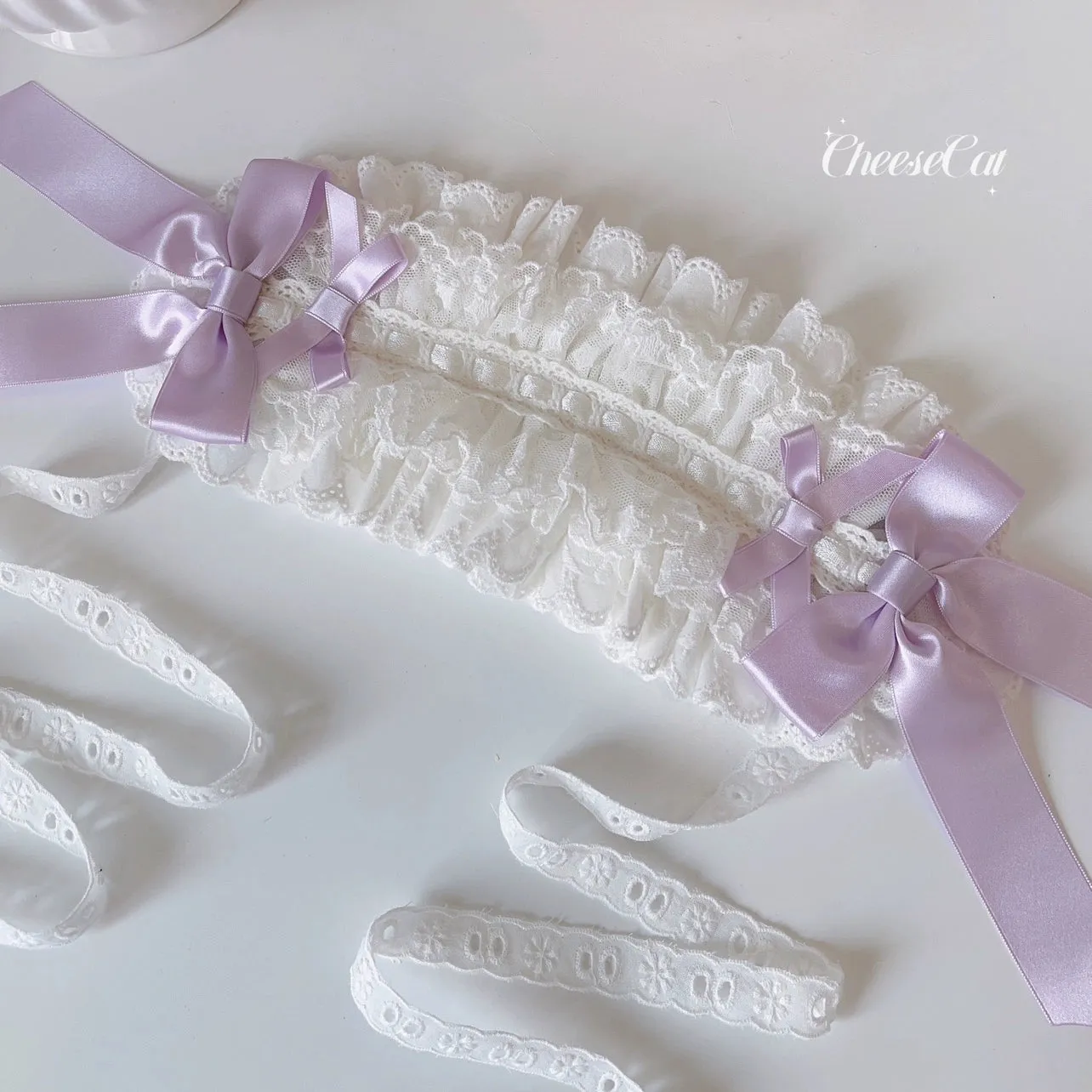 (BFM)Cheese Cat~Sweet Lolita Headband Ribbon Bow Headbands