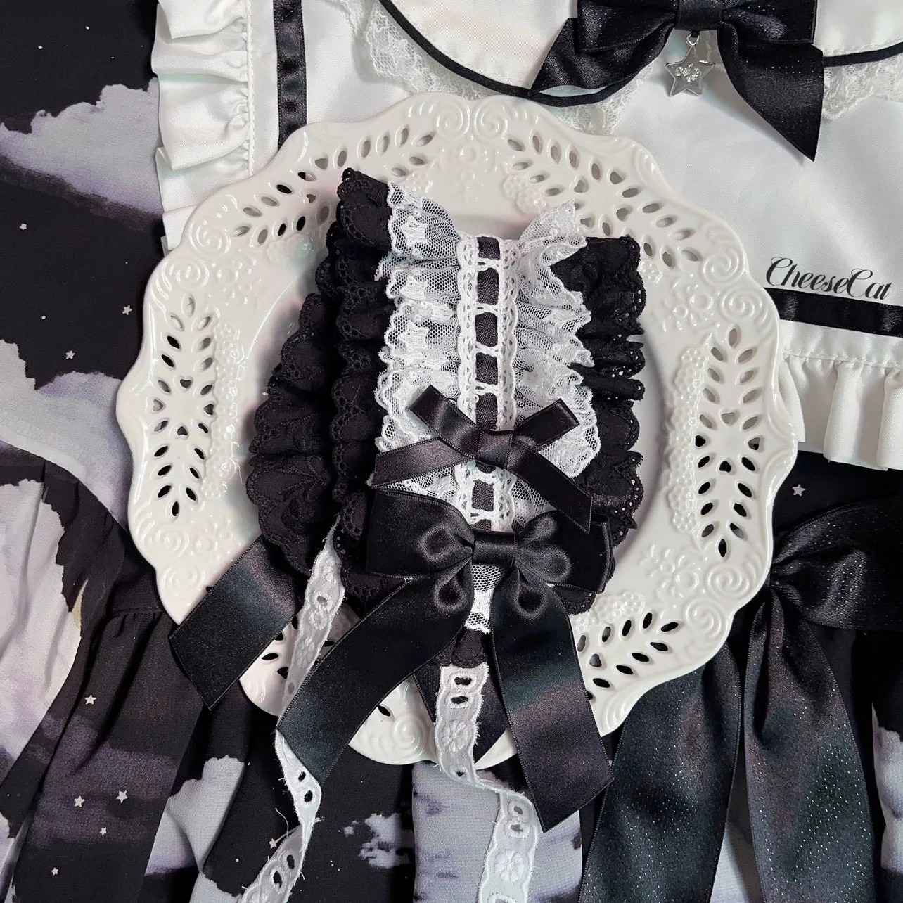 (BFM)Cheese Cat~Sweet Lolita Headband Ribbon Bow Headbands