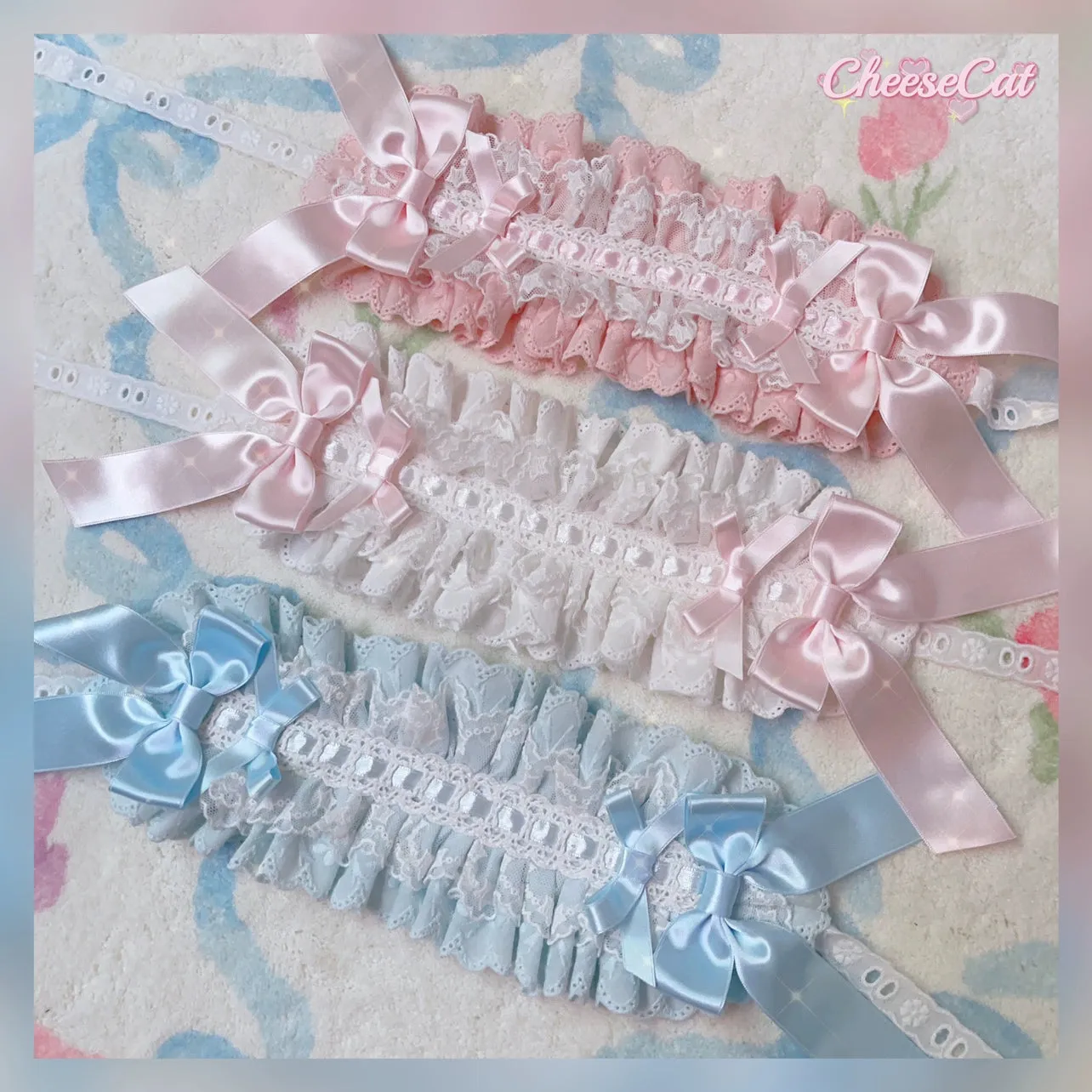(BFM)Cheese Cat~Sweet Lolita Headband Ribbon Bow Headbands