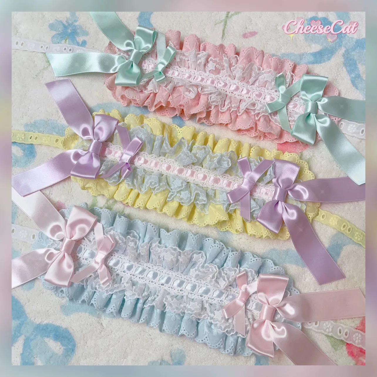 (BFM)Cheese Cat~Sweet Lolita Headband Ribbon Bow Headbands