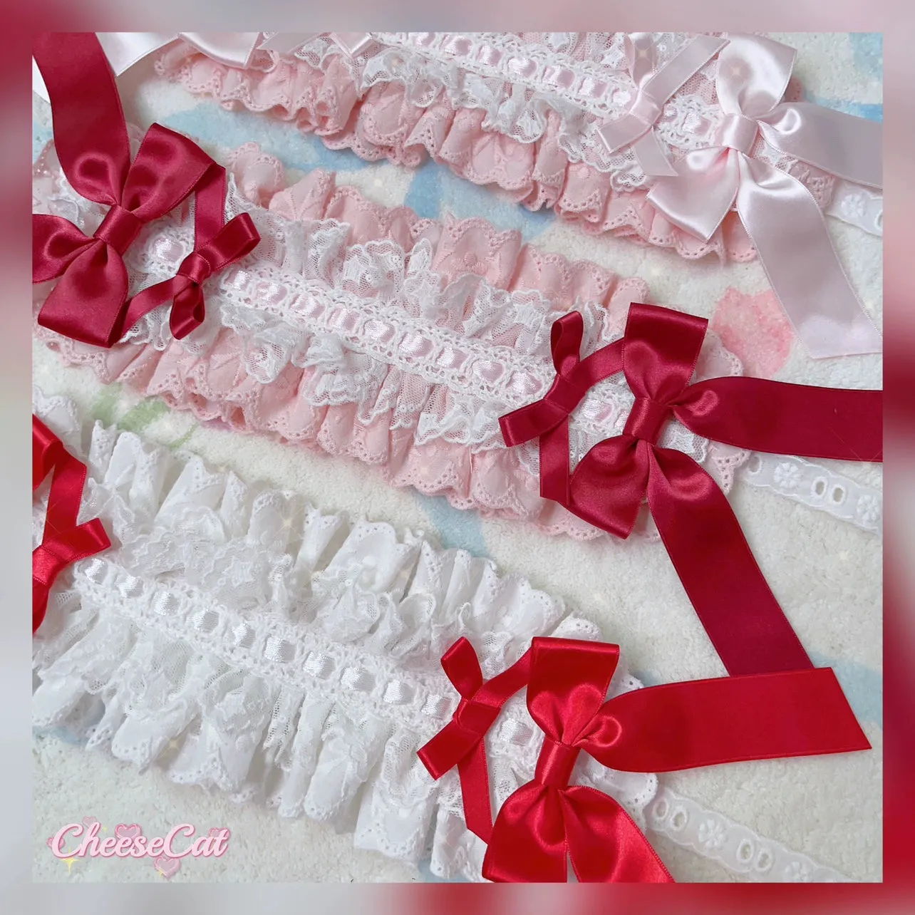 (BFM)Cheese Cat~Sweet Lolita Headband Ribbon Bow Headbands