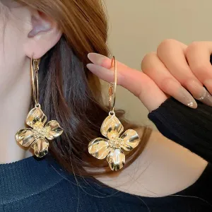 Big Hoop Flower Earrings