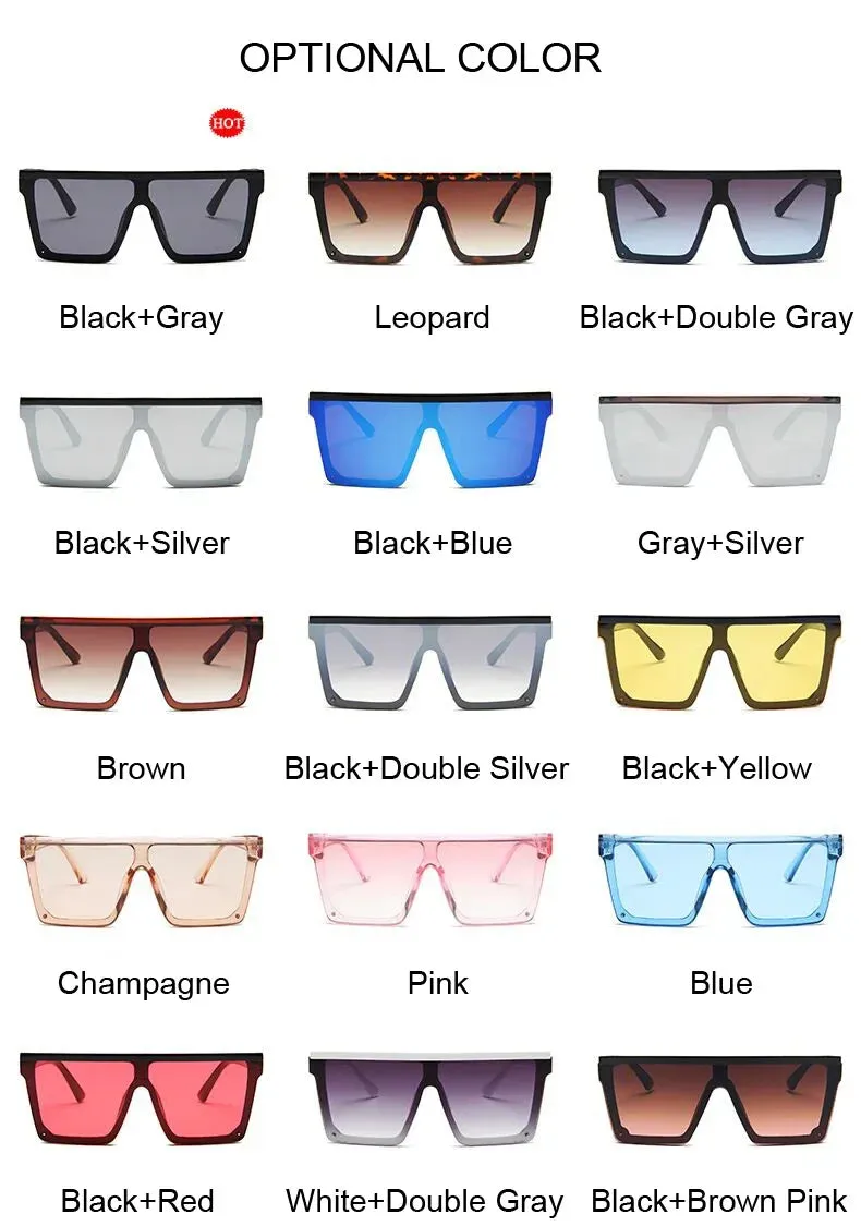 Big oversized Frame square frame shield visors classy sunglasses
