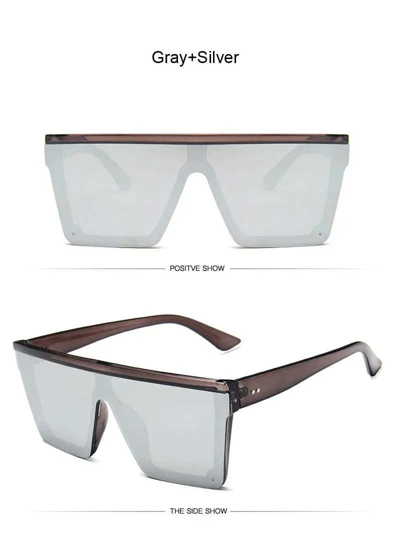 Big oversized Frame square frame shield visors classy sunglasses