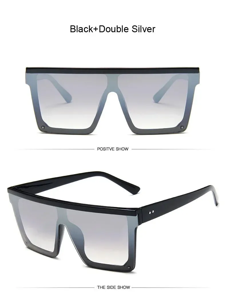 Big oversized Frame square frame shield visors classy sunglasses