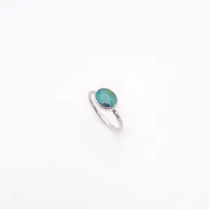 Birches Turquoise Stacking Oval Ring No. 32 | Size 9.5