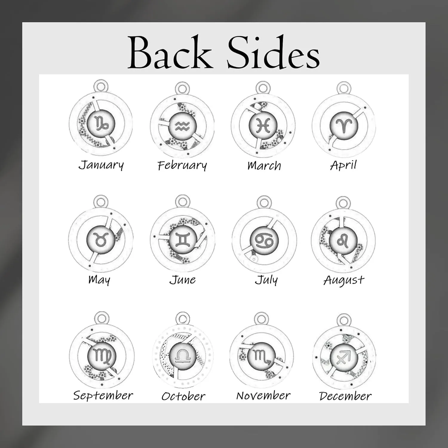 Birthstone And Zodiac Dangle Charm, Sterling Silver Charm, Horoscope Charm, Women Gift Charm, Birthday Charm For Necklace, Mothers Day's Jewelry Gift, Fit To Pandora