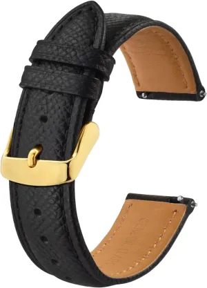 BISONSTRAP Texture Leather Watch Straps for Women and Men, Watch Replacement Bands with Quick Release, 16mm 18mm 19mm 20mm 22mm