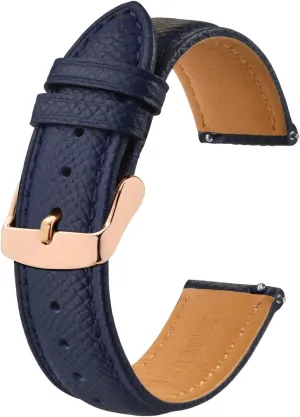 BISONSTRAP Texture Leather Watch Straps for Women and Men, Watch Replacement Bands with Quick Release, 16mm 18mm 19mm 20mm 22mm