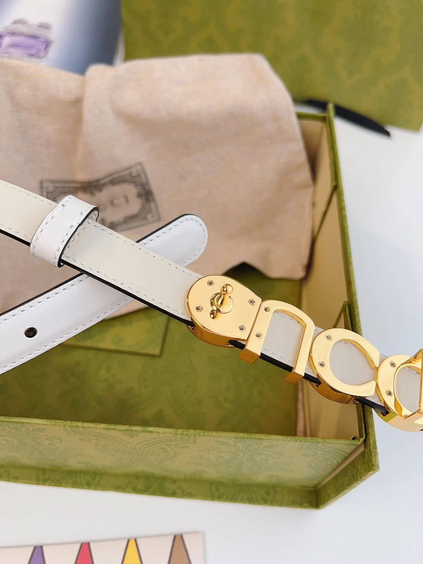 BL205 Gucci buckle thin belt /