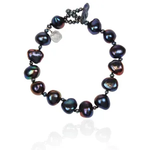 Black Biwa Pearl Single Strand 'Classic' Bracelet