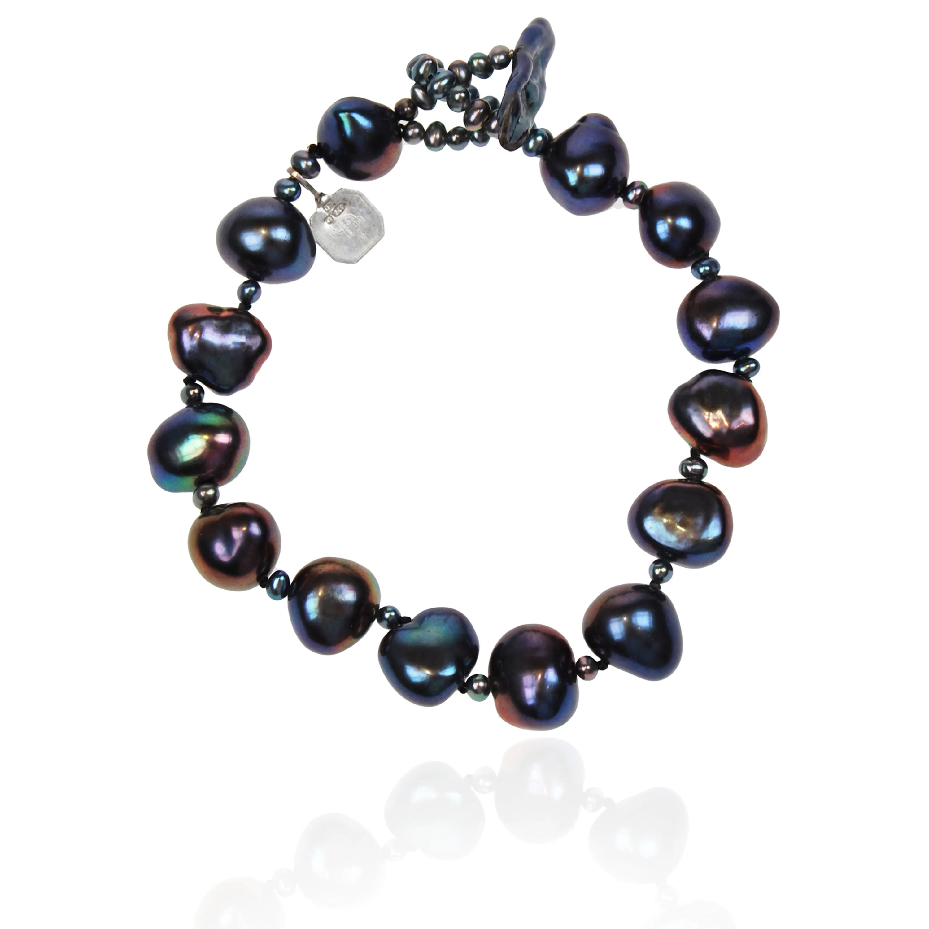 Black Biwa Pearl Single Strand 'Classic' Bracelet