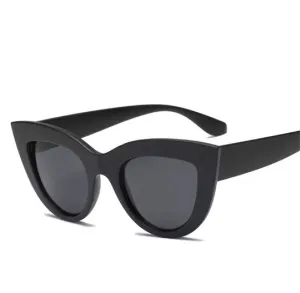 Black Cat Eye Sunglasses Oversized Women Ladies Retro Cat Eye Reflective IBIZA 2021 UK