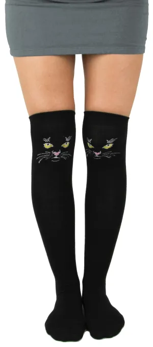 Black Cat Over the Knee Socks (Women's)