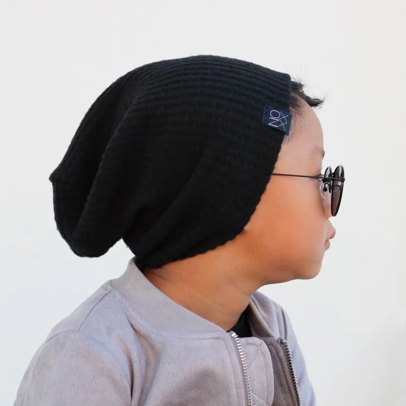 Black | Cozy Waffle Knit Beanie