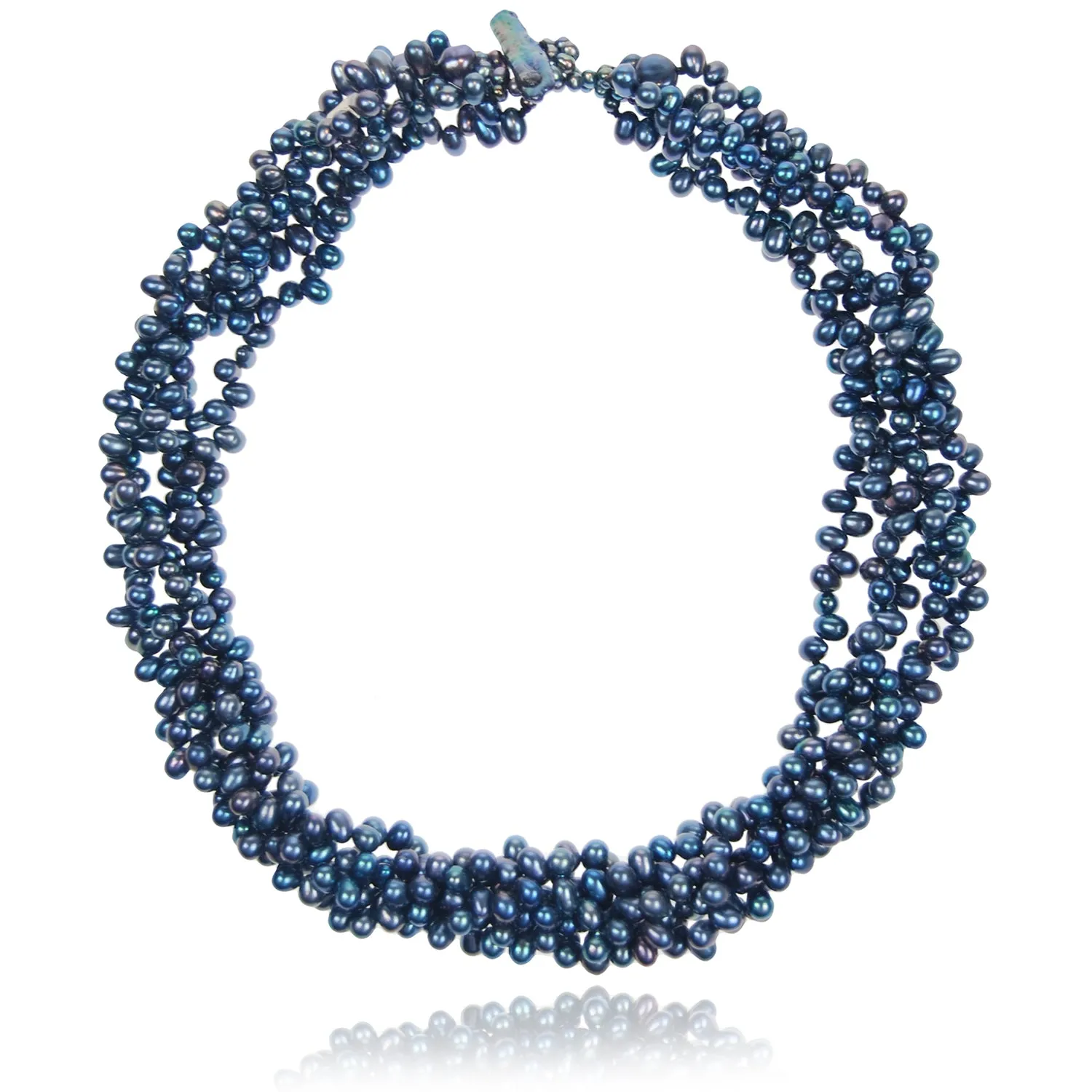 Black Freshwater Pearl 5 Strand Necklace