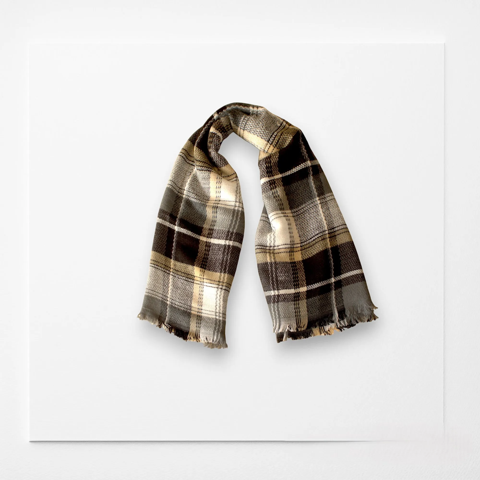 Black, Gray and White Women's Blanket Scarf/ Plaid Autumn and Winter Warm Oversized Scarf/ Wrap Shawl with Fringe/ Women Scarf/ Gifts for Her / Women Shawl / Bridesmaid Scarf/ Fall Scarf