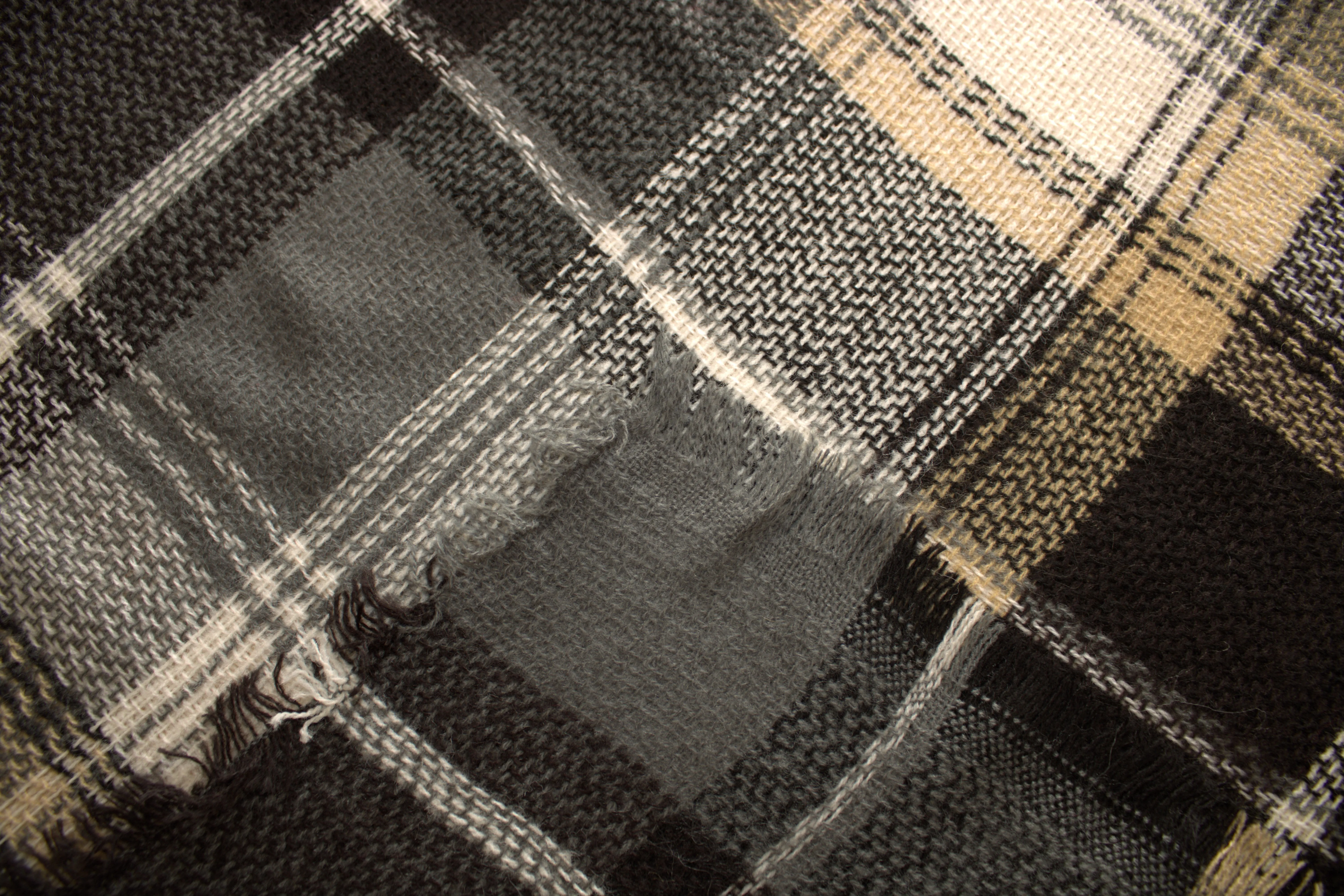 Black, Gray and White Women's Blanket Scarf/ Plaid Autumn and Winter Warm Oversized Scarf/ Wrap Shawl with Fringe/ Women Scarf/ Gifts for Her / Women Shawl / Bridesmaid Scarf/ Fall Scarf