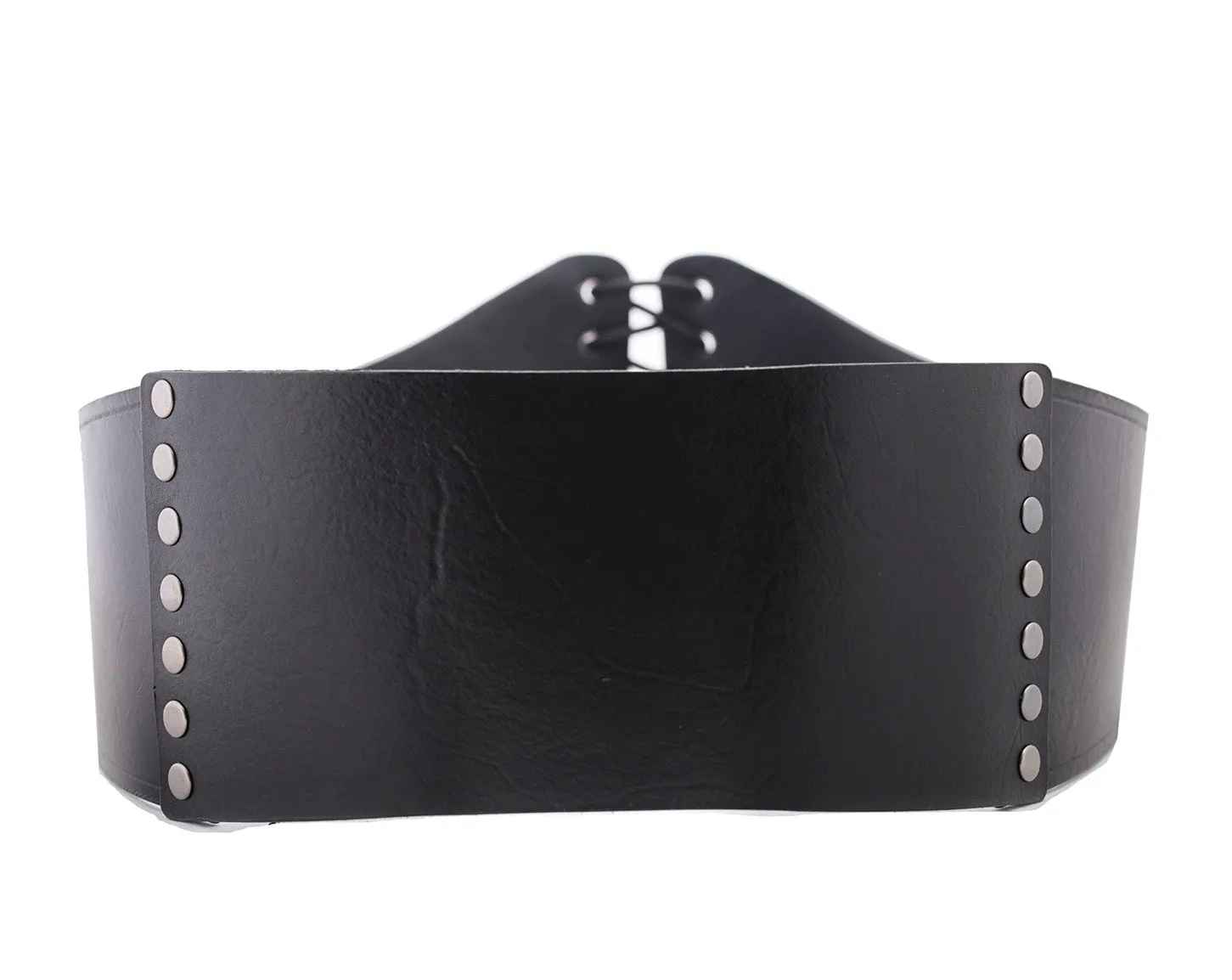 Black leather corset belt. Size is made to order.