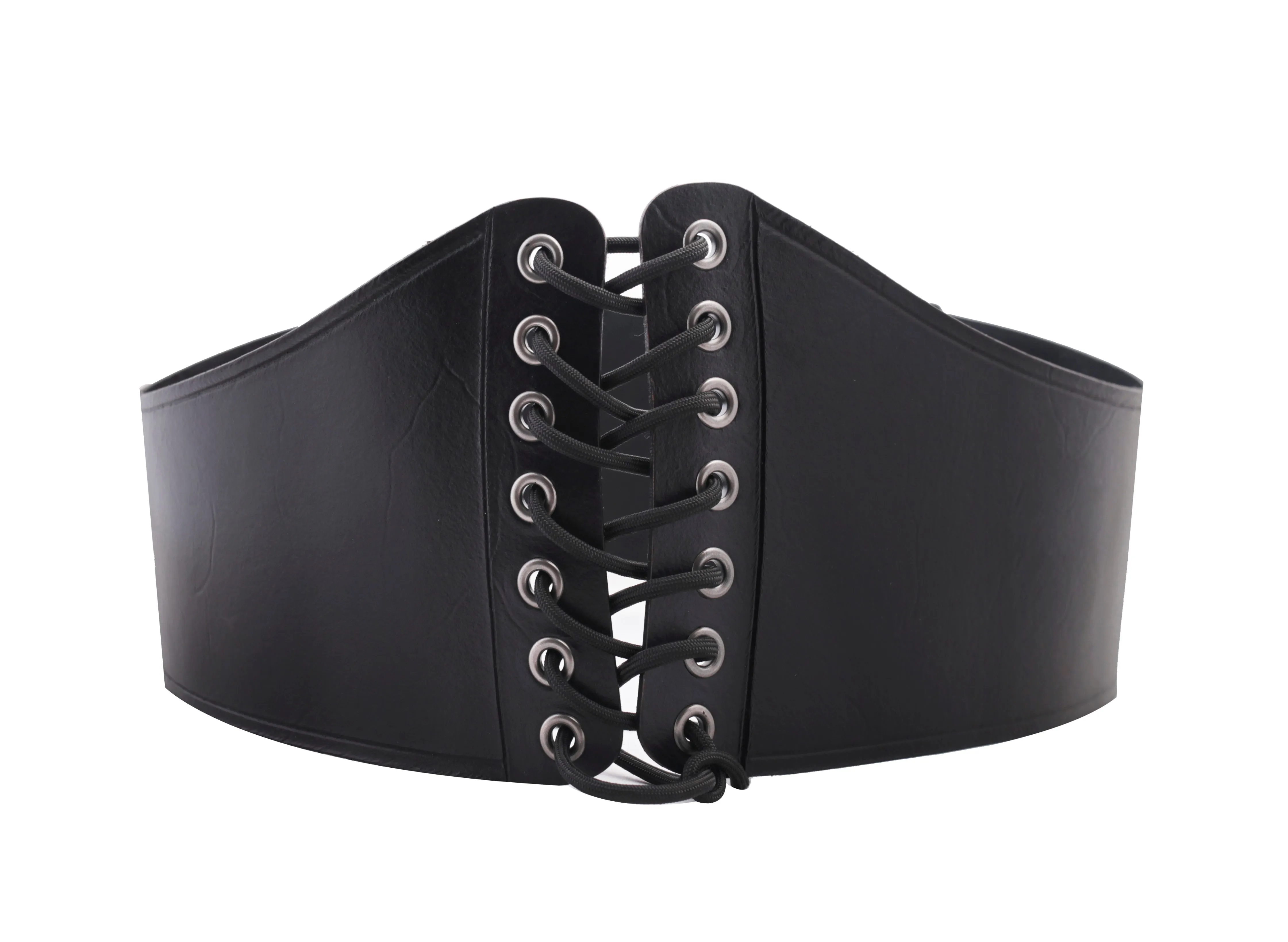 Black leather corset belt. Size is made to order.