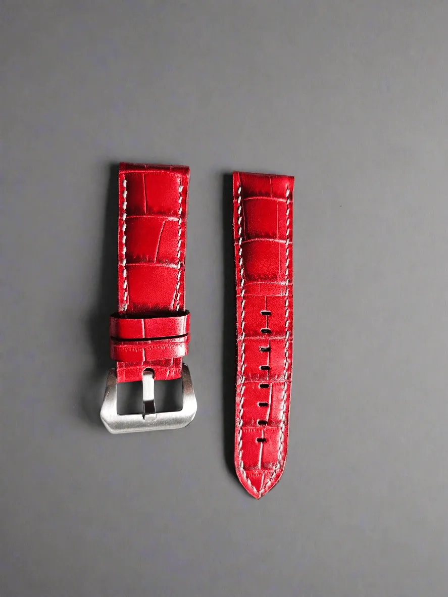 Black leather strap for panerai
